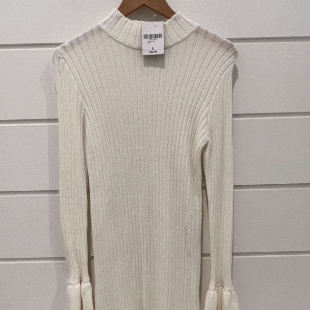 White sweater dress